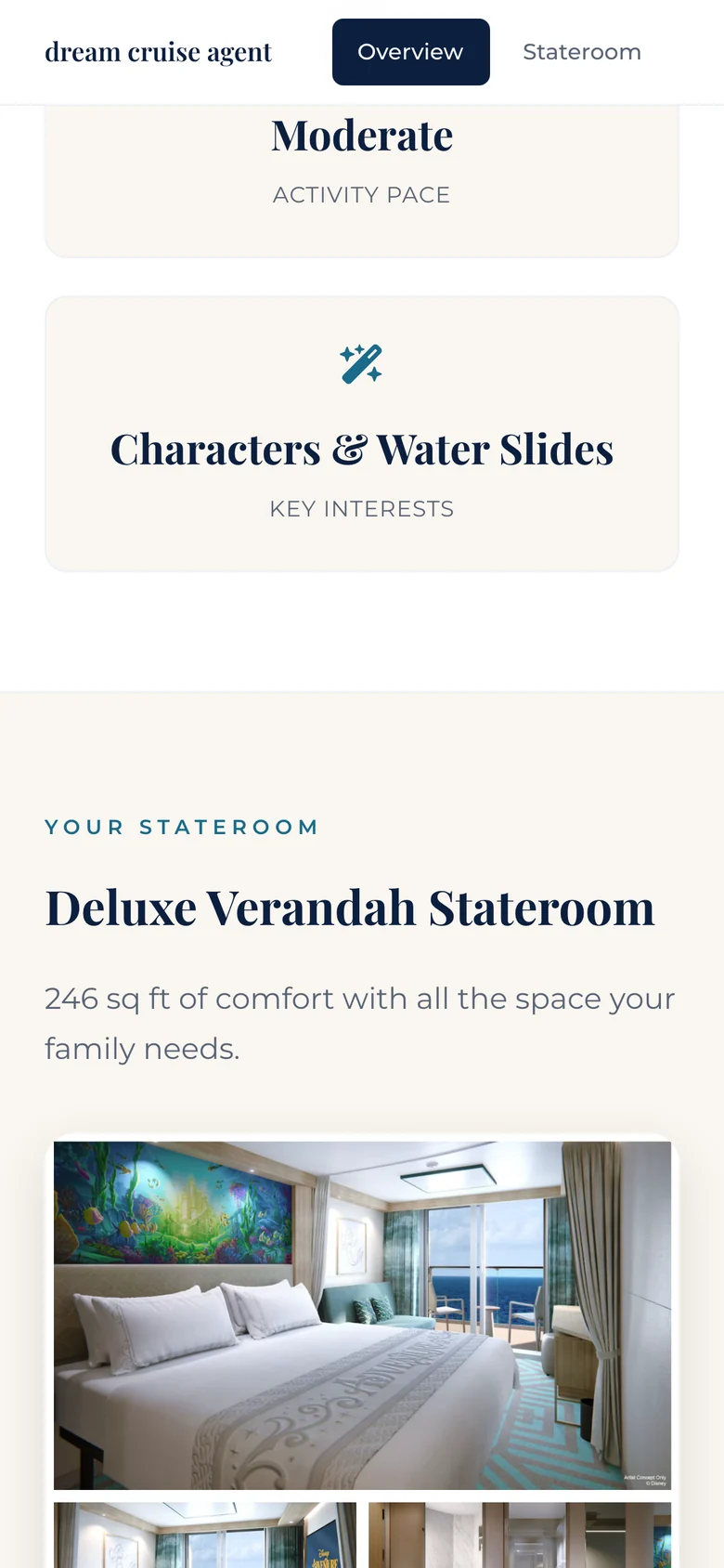 Deluxe Disney cruise itinerary preview, section 3