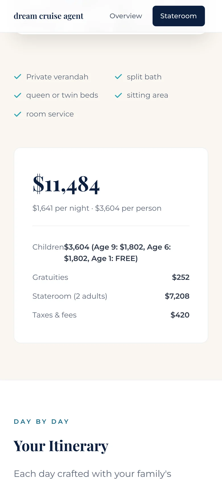 Deluxe Disney cruise itinerary preview, section 4