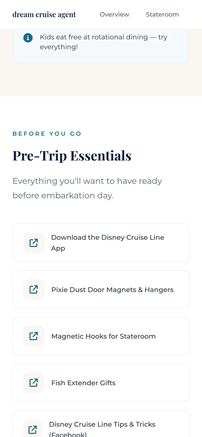 Deluxe Disney cruise itinerary preview, section 11